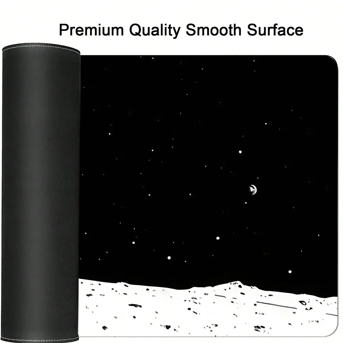 Space Astronaut Gaming Mouse Pad Abstract Sky Mouse Pad Black White Texture Non-Slip Rubber Base Large Mousepad Stitched Edges Keyboard Mouse Mat Desk Pad For
