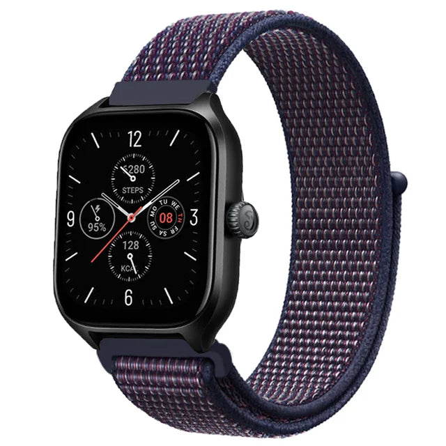 20mm 22mm Nylon Loop Strap for Amazfit GTR 42 47mm/GTR2/2e/3/3 Pro/4/GTS/GTS2/mini/3/4 Bracelet for Amazfit Bip-U-S/Stratos 2 2S