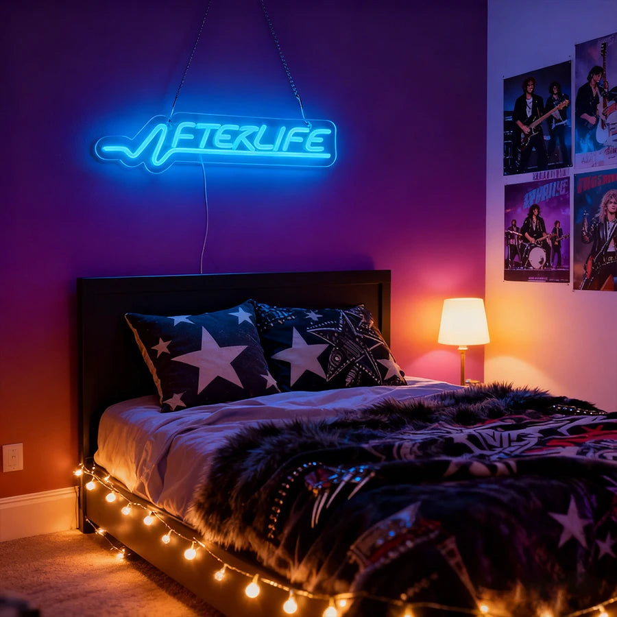 Cyberpunk Neon Sign Game LED Sign for Wall Decor Shooting Games Neon Light for Gaming Room Man Cave Bedroom Gifts for Teen Boys