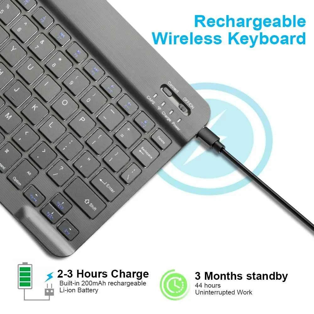 Bluetooth Keyboard and Mouse Combo Slim  Wireless for iPad Mac Android Phone Tablet Laptop Rechargeable Keyboard Battery Mouse