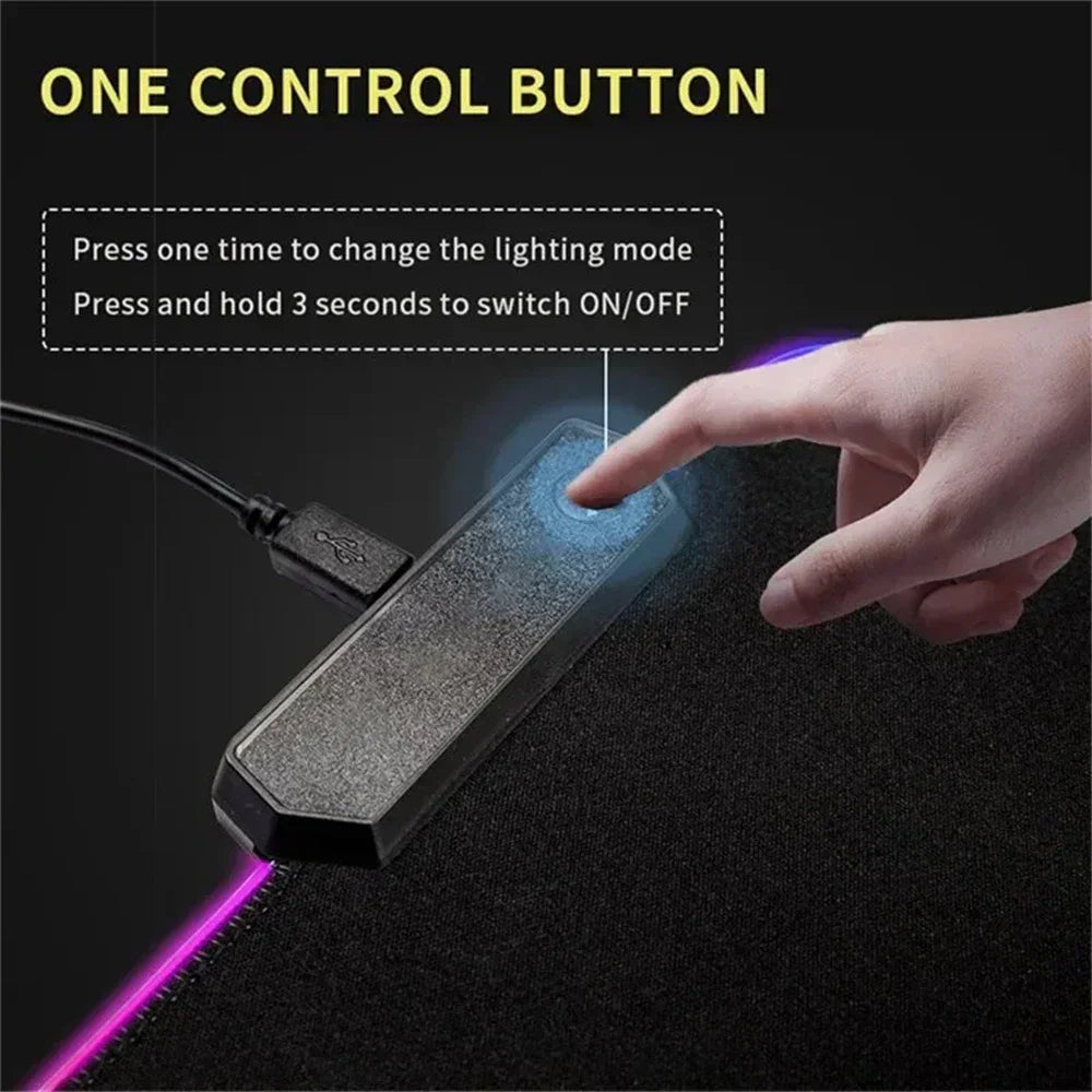 RGB Mousepad Large Size LED Glowing Keyboard Table Pad XXL CsGo Print stream Gaming Mouse Pad Non-slip Rubber Mat With Backlight