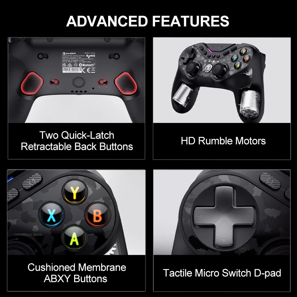 GameSir Tarantula Pro T3 Pro Wireless Gaming Controller with Gamesir Mag-Res TMR Sticks RGB Lighting Effect for Switch PC IOS