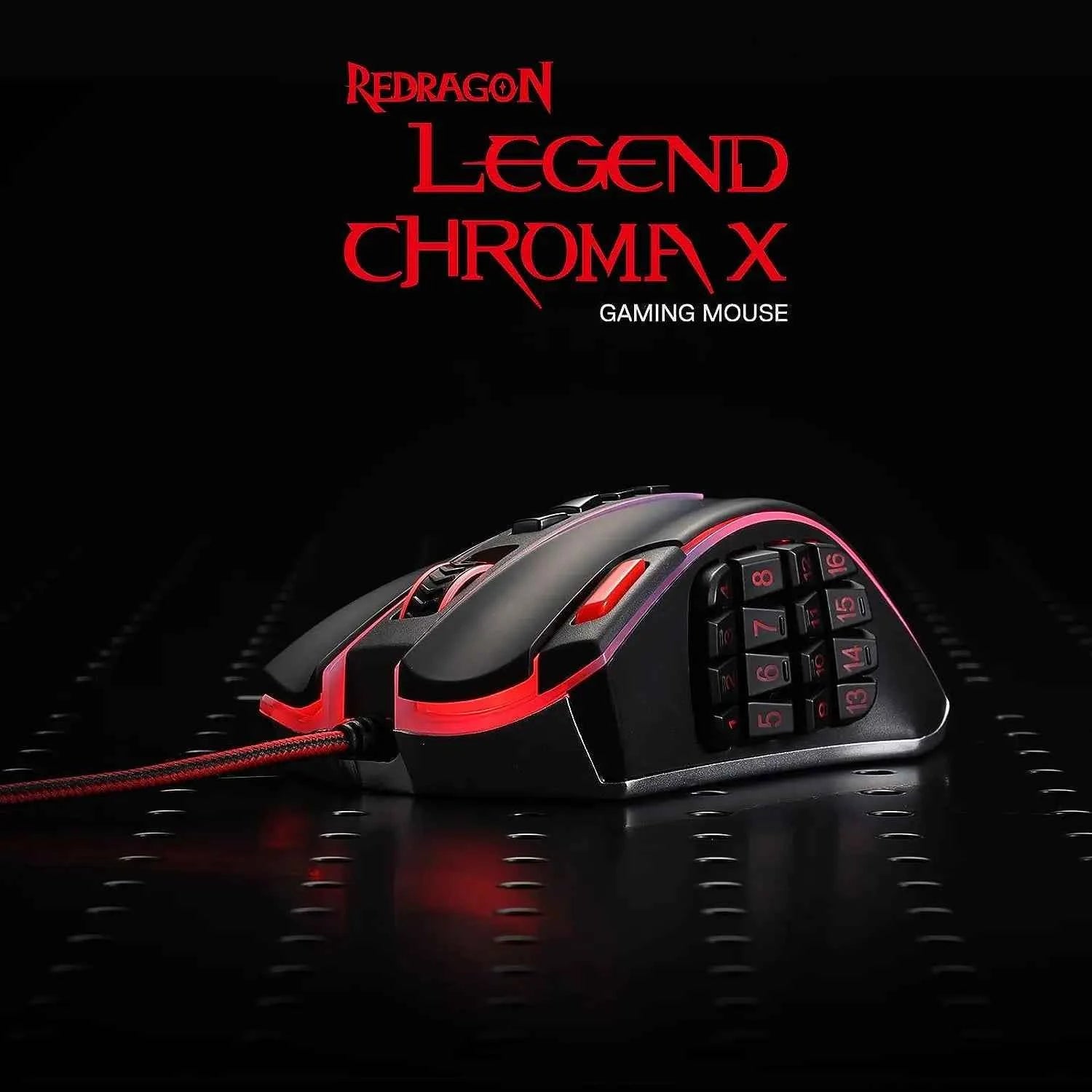 Redragon M990 MMO Gaming Mouse, 32000 DPI High Precision Wired RGB Gamer Mouse w/23 Programmable Buttons, 16 Side Macro Keys