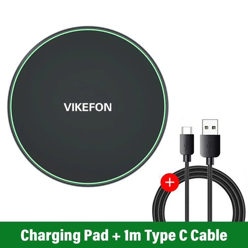 New Wireless Charger For iPhone 17 16 15 14 13 Pro Max Induction Fast Charging Pad Dock Station For Samsung S24 Xiaomi Huawei
