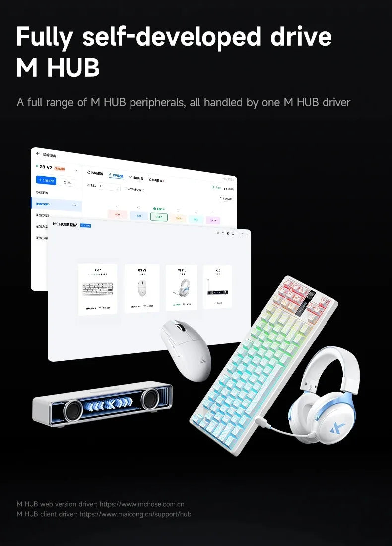 MCHOSE G3 V2 Wireless Gaming Mouse E-sports Lightweight Three Mode Bluetooth PAW3311 High Performance 800mAh Office 59g Mouse