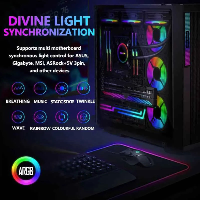 Power train ARGB Graphics Card GPU Holder Adjustable Height Horizontal GPU Bracket  AURA SYNC GPU Video Card Holder