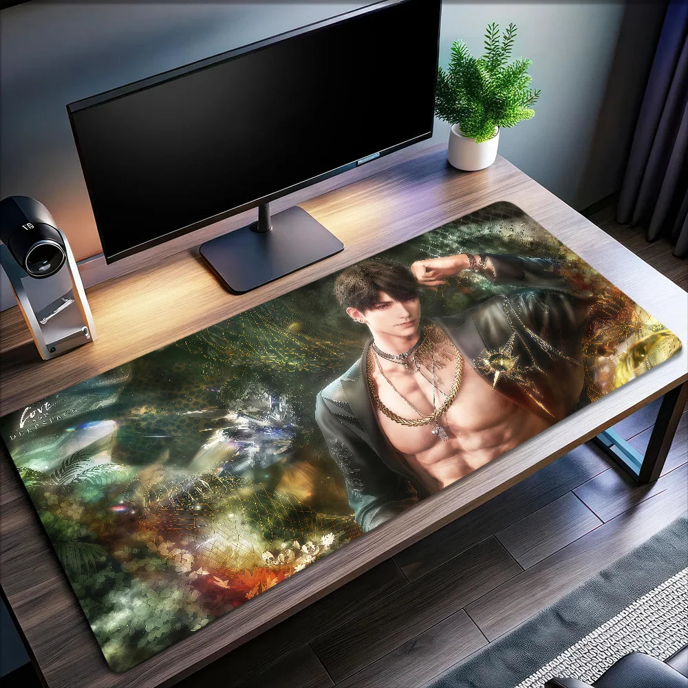 Love and Deepspace Zayne Sylus Xavier Caleb Mouse Pad Non-slip Lockedge Thickened Desktop MousePad Large Gaming Office Student