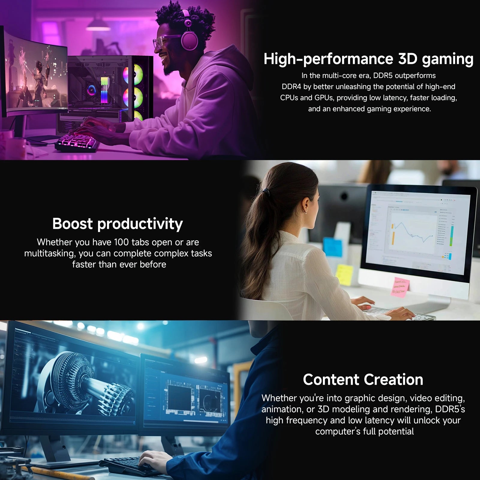 DDR5 Memory Ram RGB 32GB/64GB 6400MHz 7200MHz Desktop Non-ECC Desktop Gaming Dual Channel RAM Memory Module For PC - WinSupport Tech