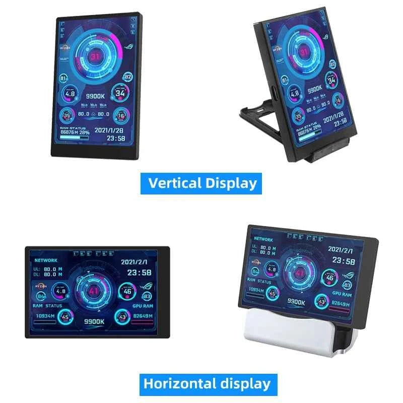 3.5 Inch Type-C Secondary Screen for Computer CPU RAM GPU HDD Monitor 320*480 IPS LCD ISB Display TURZX Software NO AIDA64