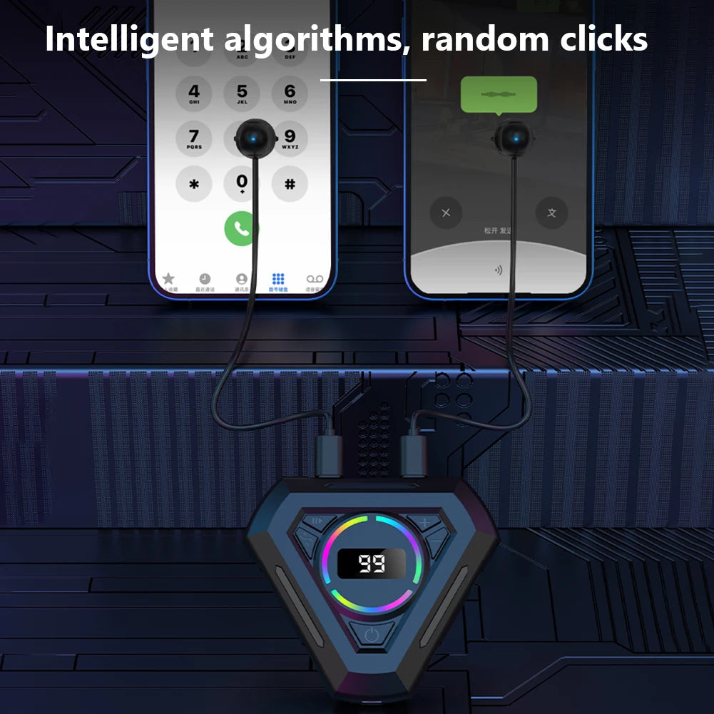 Automatic Clicker Tapper with Adjustable Speed – Silent Auto Click Device with Digital Display & RGB Light for Gaming, Shopping & Live Streaming