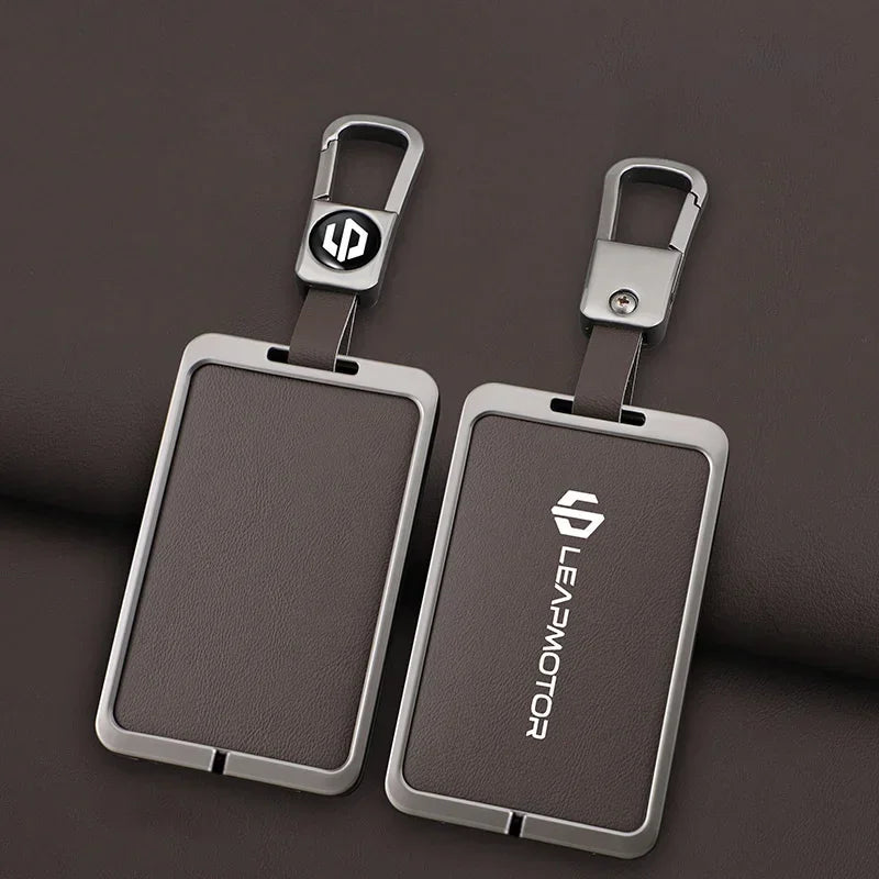 Car Smart NFC Card Key Case Cover For Leapmotor C10 C11 C16 Zinc Alloy Leather Protector Holder Shell Kychain Auto Accessories