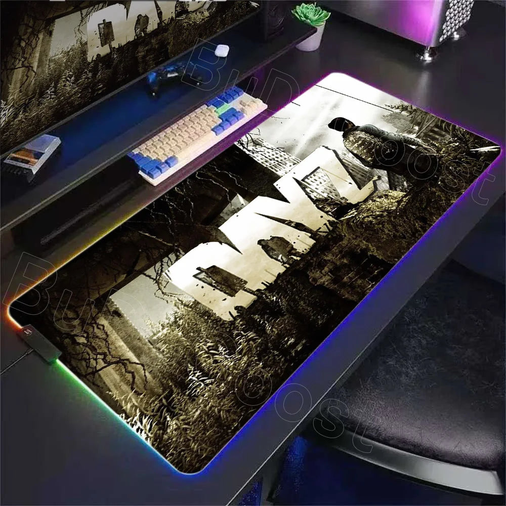 LED D-dayzs Mouse Pad Large RGB Mouse Pad XXL LED Mouse Mat Mousepads Table Pads Keyboard Mats Desk Rug with Backlit Gaming Mats