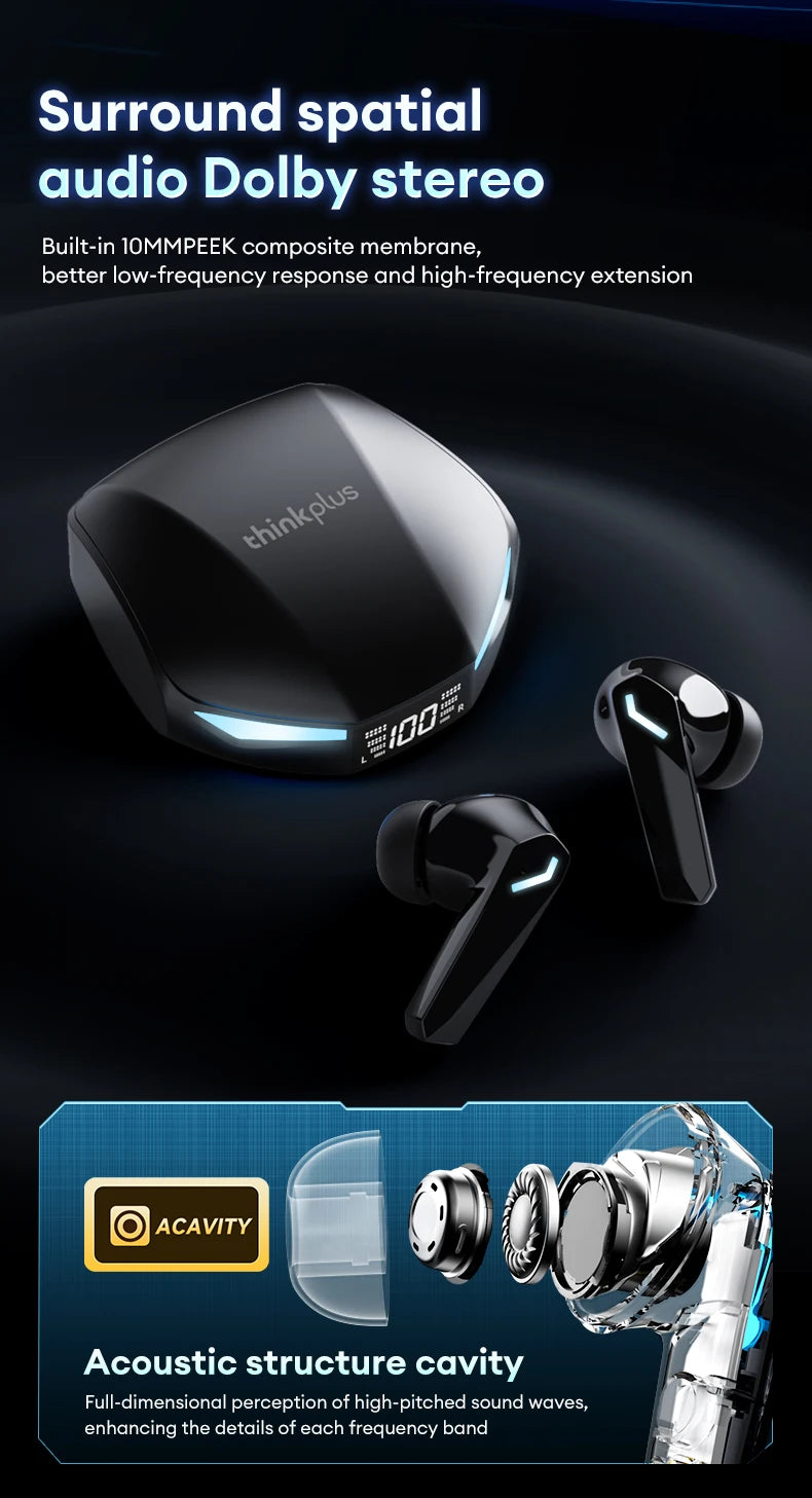 Lenovo XT53 Wireless Bluetooth Earphones TWS Headset Long Endurance HIFI Surround HD Calls Sports Waterproof Gaming Headphones