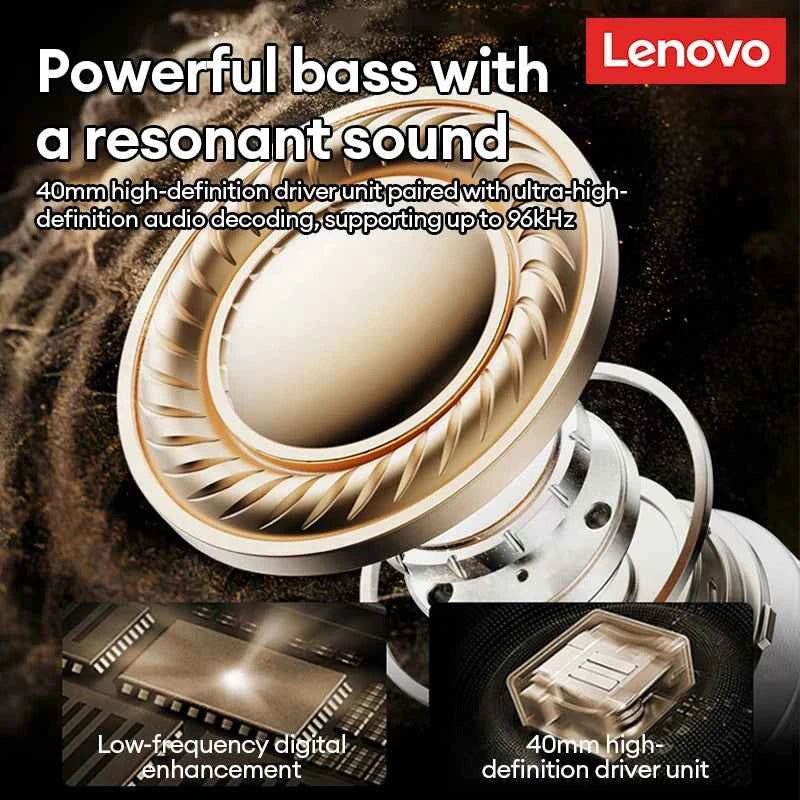 Lenovo Bluetooth 6.0 Over-Ear Headsets Low Latency Music Wired/Wireless Headphones Noise Reduction Stereo Sound LES-107 Earbuds