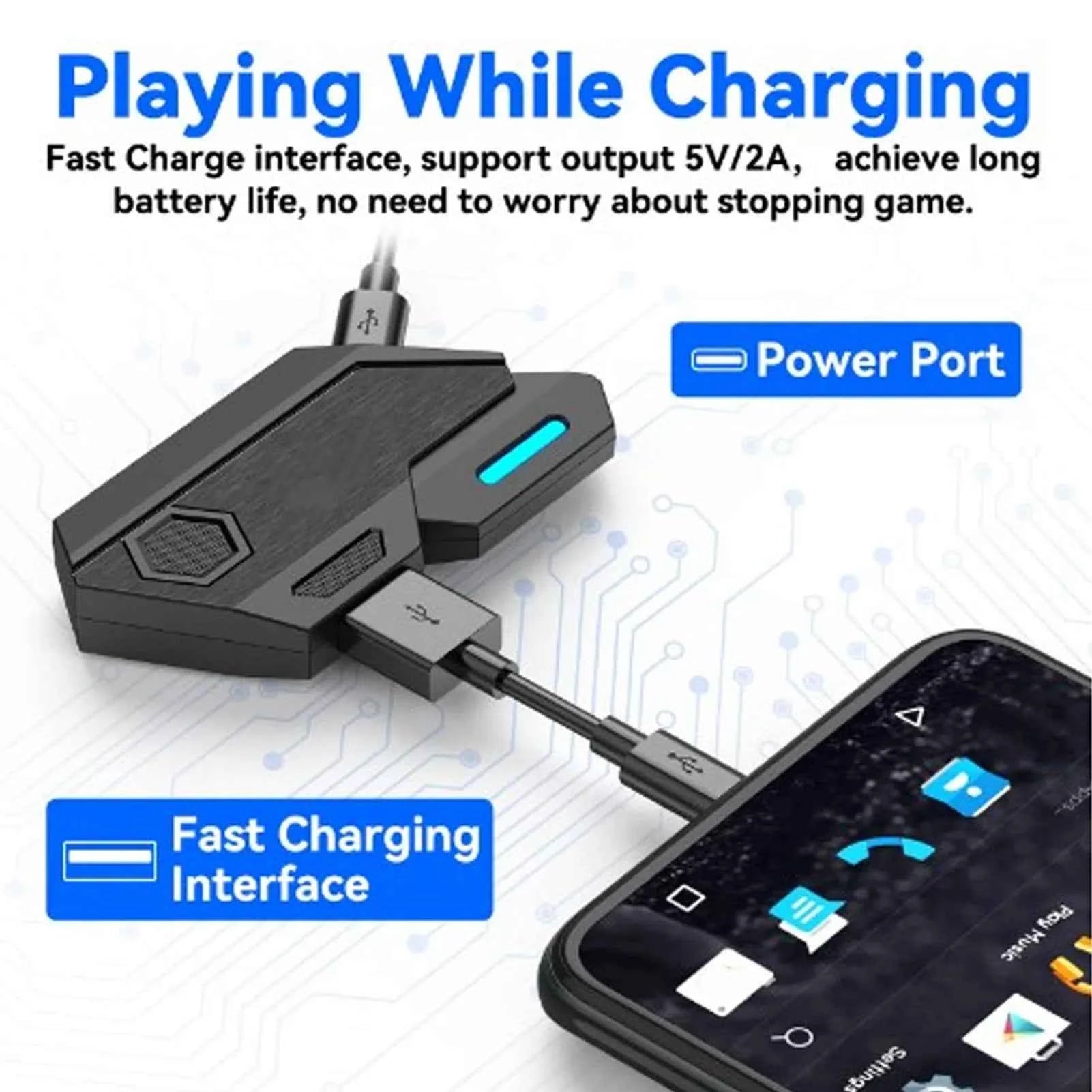 Mobile Game Combo Pack Bluetooth Connection Single Hand Keyboard Mouse Combo Responsive with Adjustable Phone Holder for Gaming