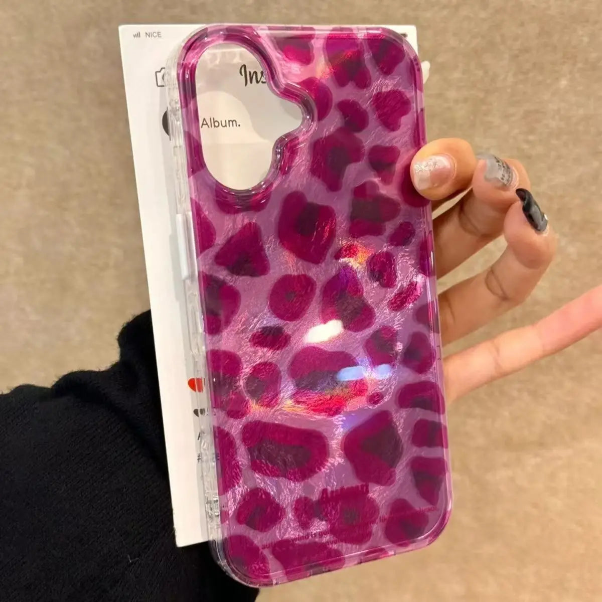 Purple Leopard Print Glacier Pattern Phone Case For iPhone 17 16 15 14 13 12 11 Pro Max XS XR 7 8 Plus 16e Shockproof Back Cover