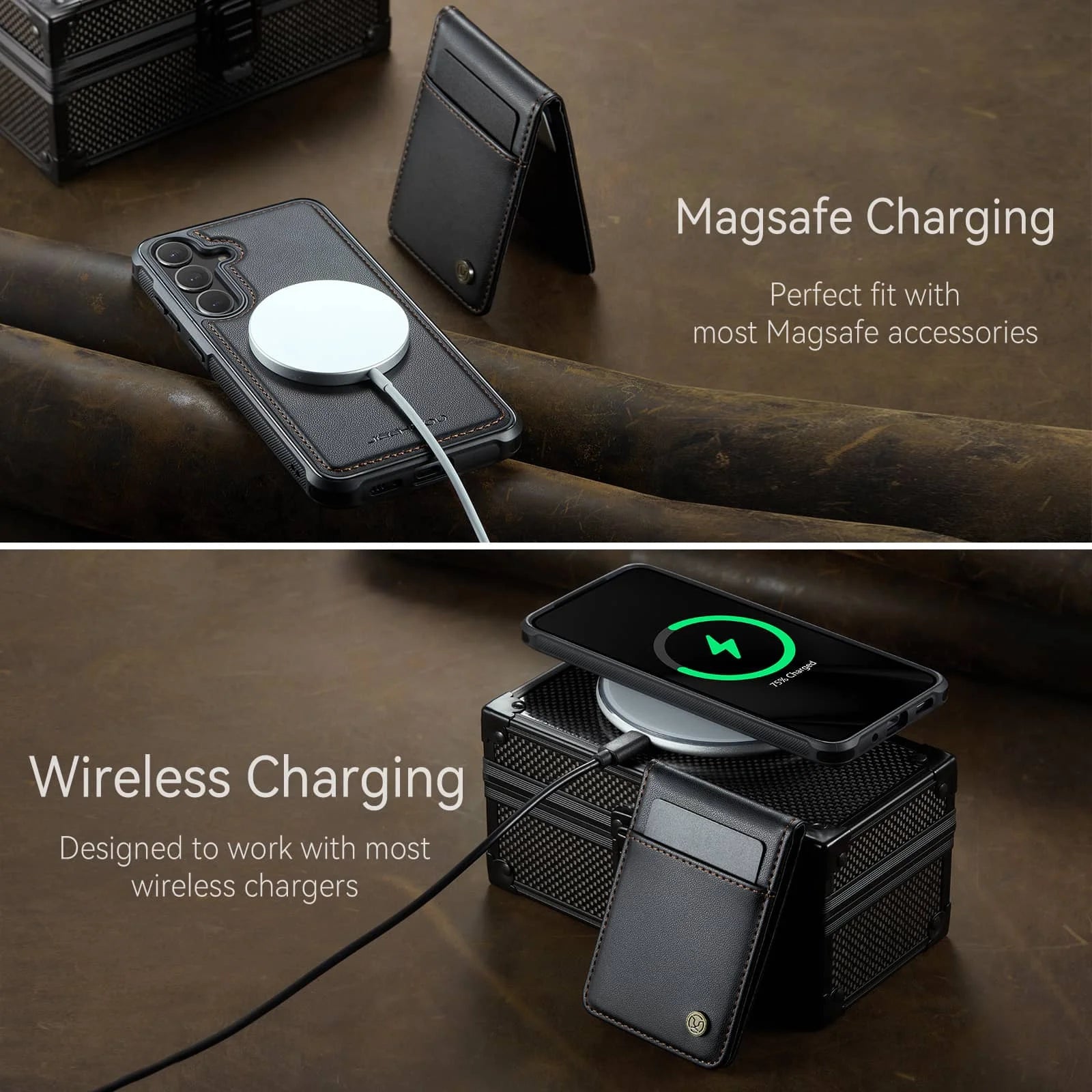 Magnetic 2 in 1 Detachable for Samsung Galaxy S25 S24 Ultra Wallet Case with Card Holder, Magnetic Flip Kickstand Credit Slots
