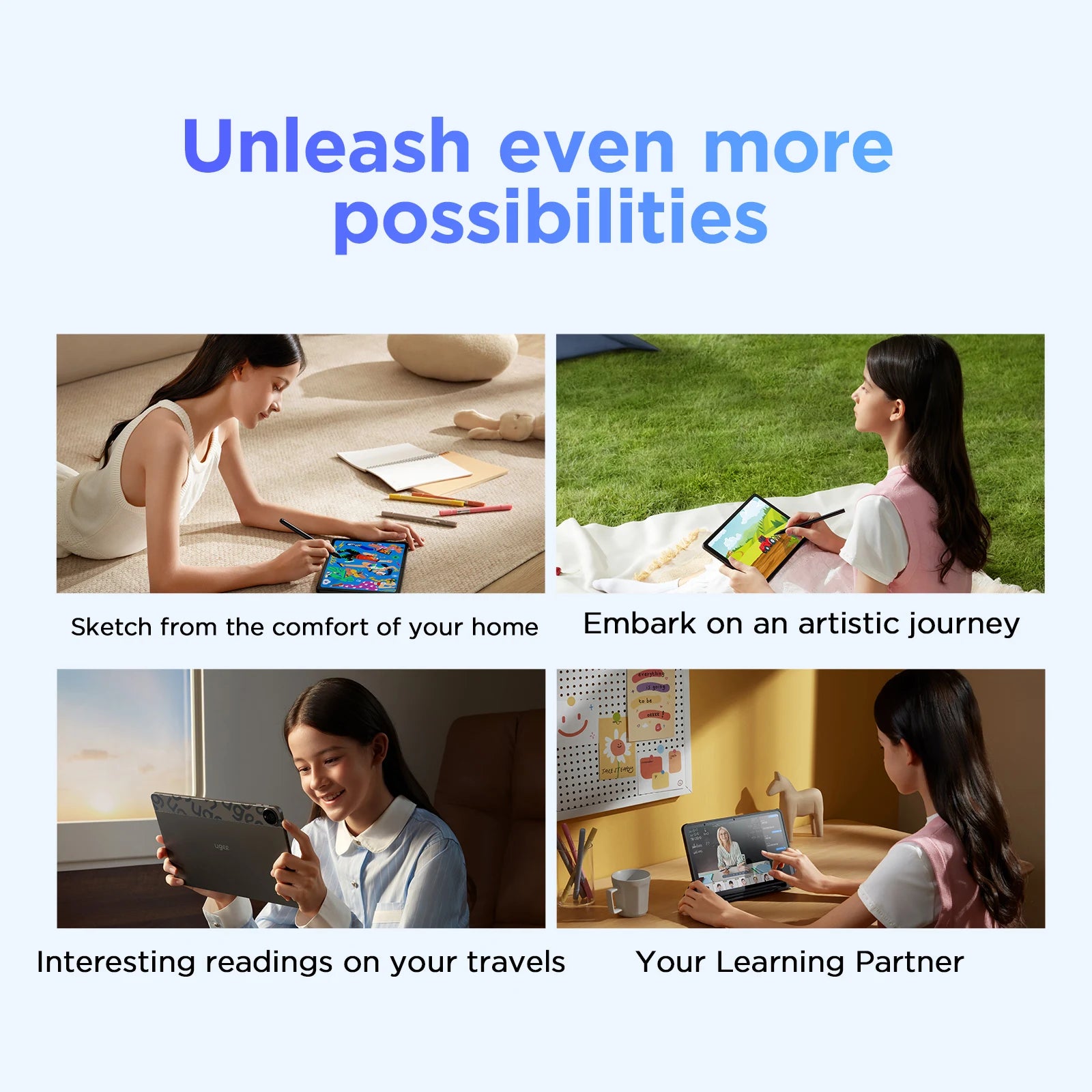 UGEE UT2 Fun Drawing Pad 6GB+128GB Full-Laminated Screen 2K Ultra HD Android 14 Tablet Drawing 7000mAh+18W 10.36 inch with Pen