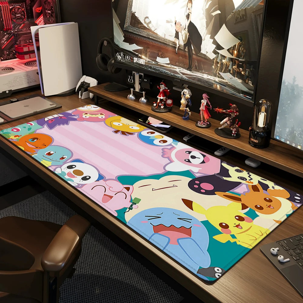 New Pokemons Mouspad Deskmat Kawaii Cute Gaming Mats Pad to Computer Offices Mousepad Gamer Mouse Carpet Mausepad Big Mousepepad