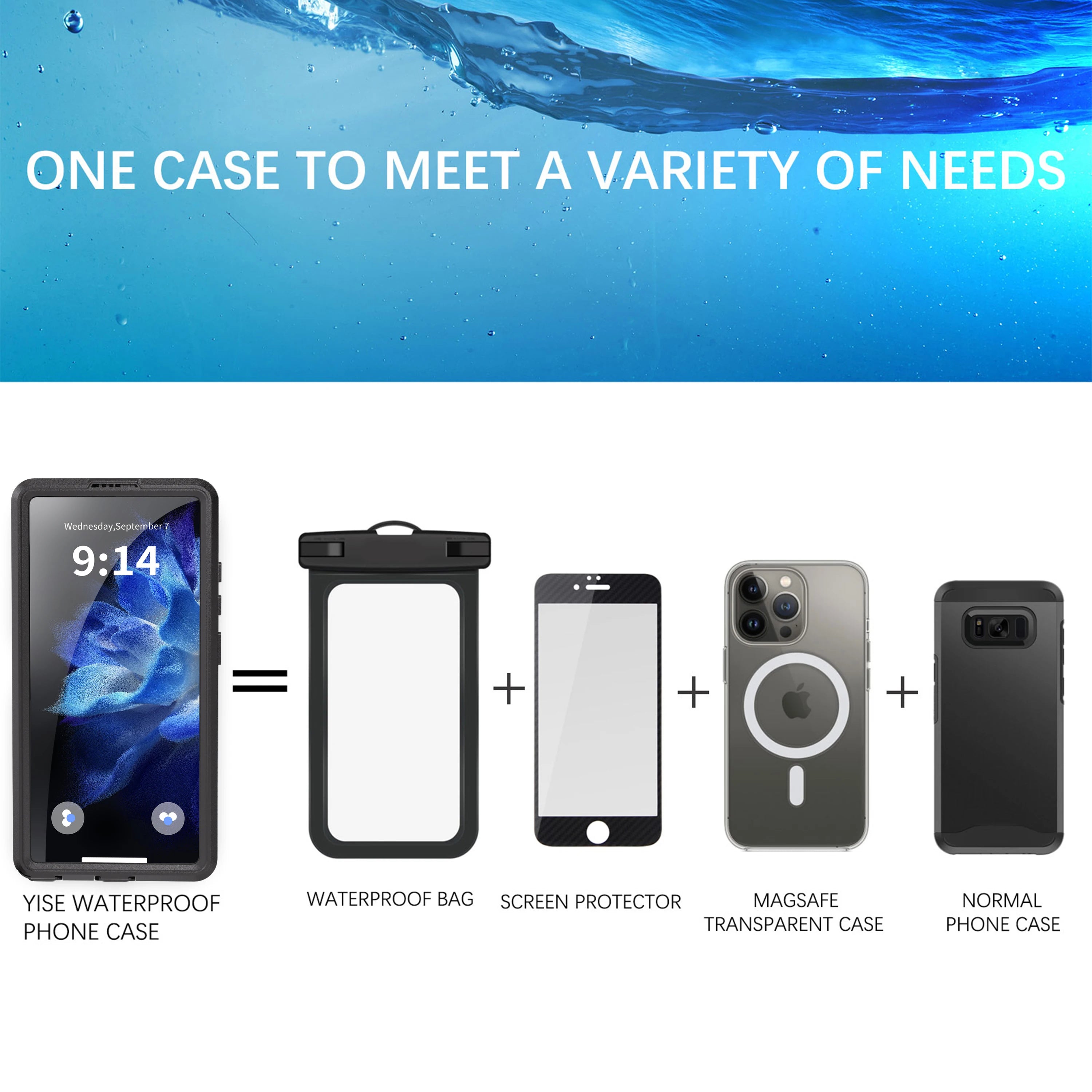 IP68 Waterproof Phone Case with Magnetic Lanyard for Samsung Galaxy S25 Ultra S24 (Note: S23 does not have a magnetic feature)