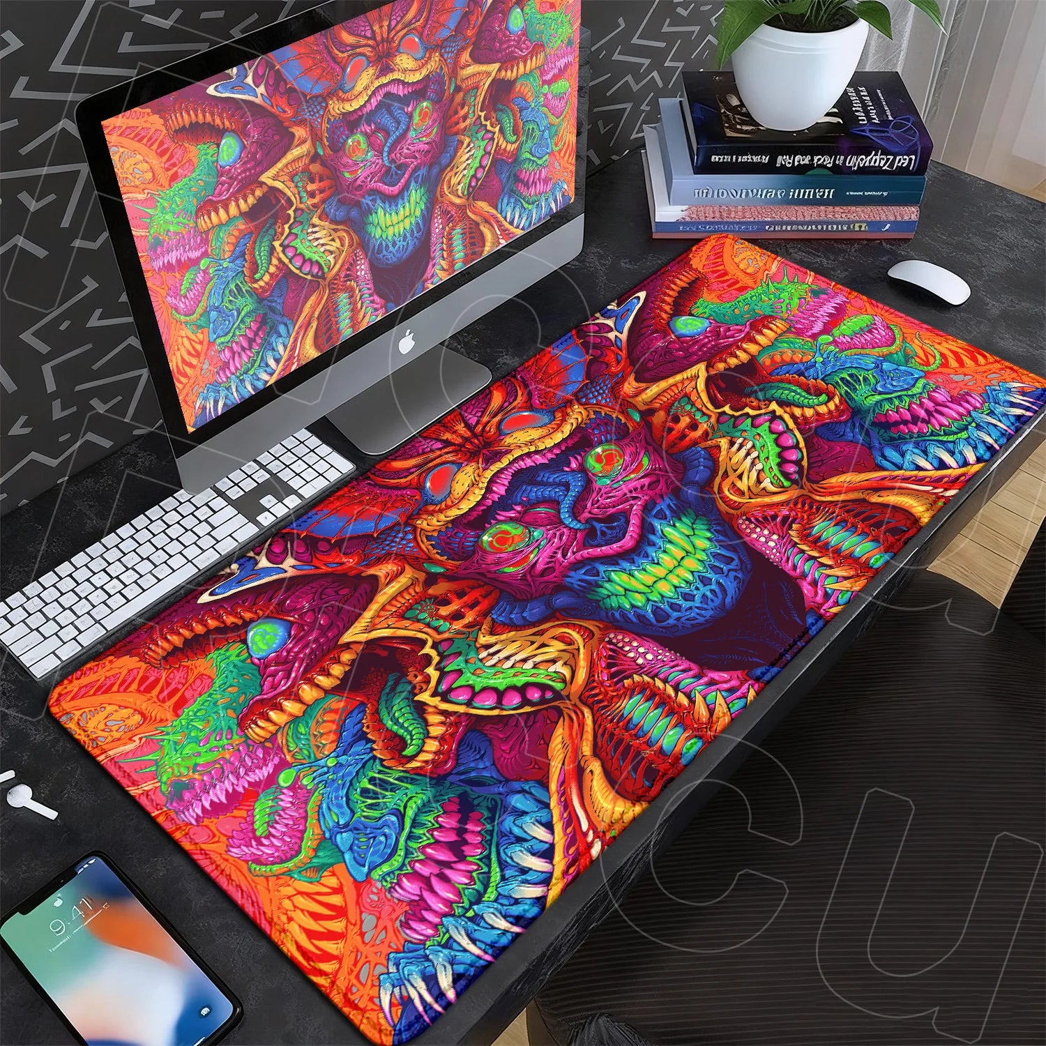 60x35cm Company Office Mice Extend Carpet XXL Hyper Beast Non-slip Rubber Mouse Pad Keyboard Gaming Accessories Cool Monster Mat