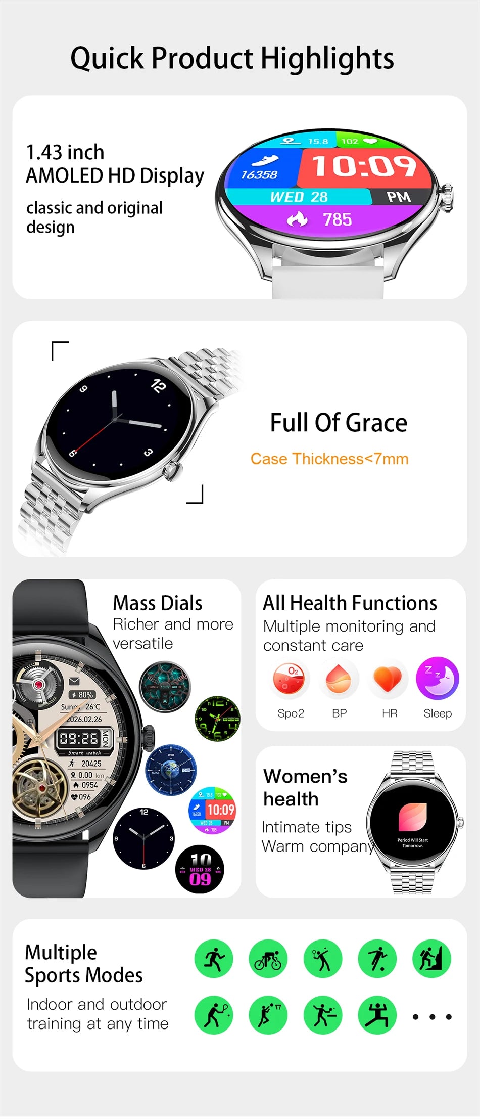 New Ultra Thin SmartWatch Men AMOLED 3D Screen Always Show Time Sports Fitness Waterproof Heart Rate Bluetooth Call Smartwatches