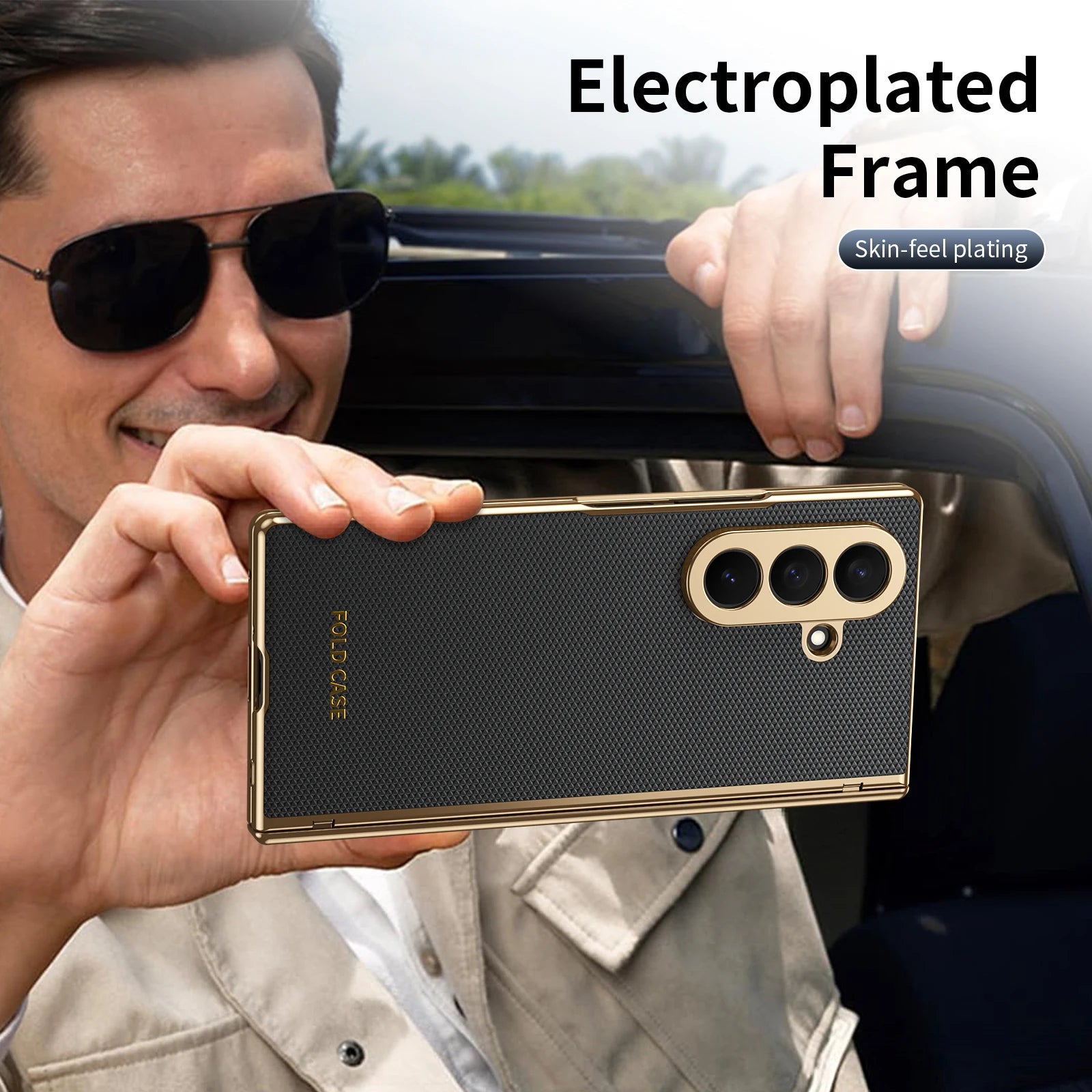 Case for Galaxy Z Fold 7/6/5/4 Phone Case With Screen Glass Film, Hinge Protector, Simple Solid Color Atmosphere Good Hand Feel