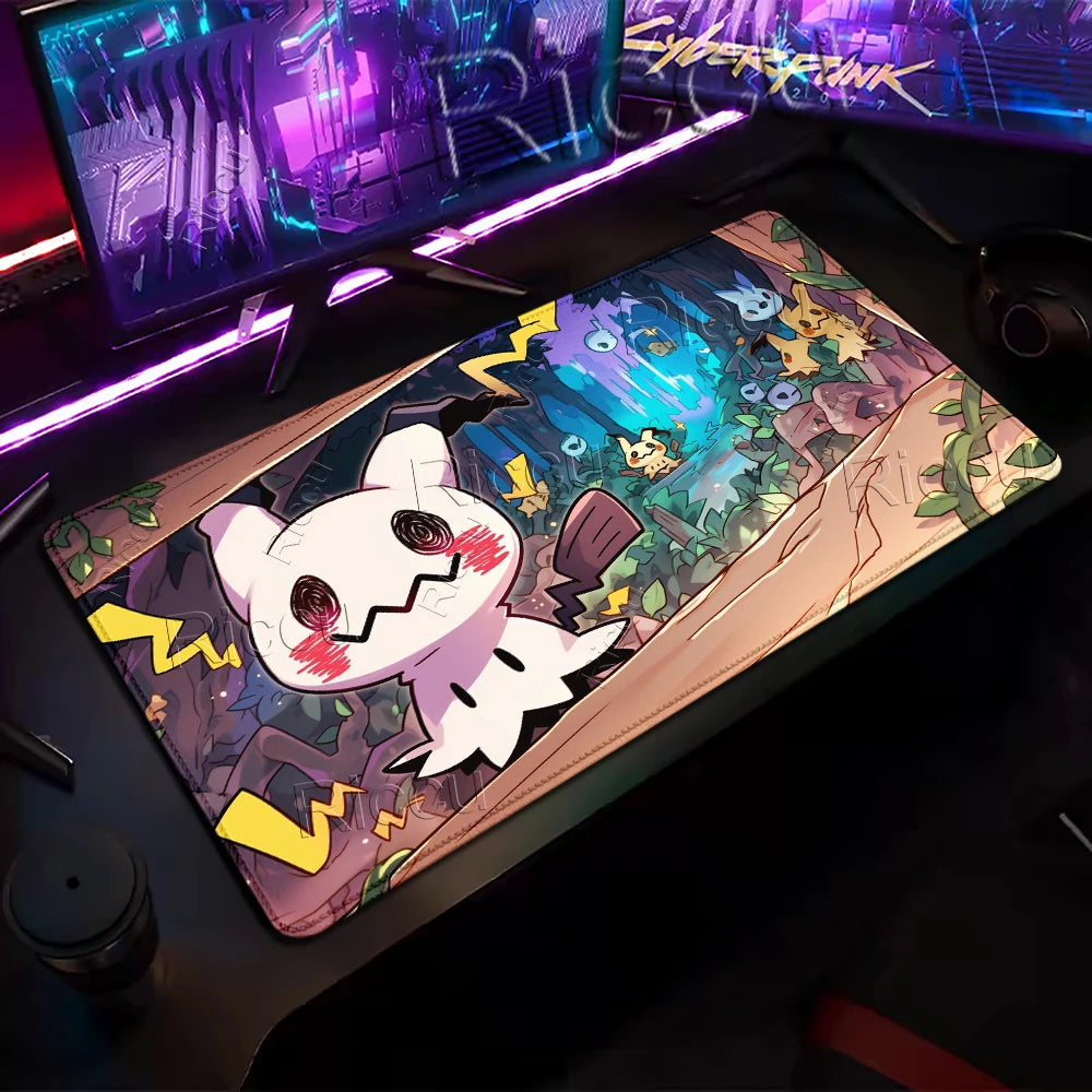 XXL Mousepad Laptop Japan Cool Anime Mouse Pad Large pokemon Mimikyu Gaming Mat Gamer PC Cabinet Keyboard Rug Desk Accessories