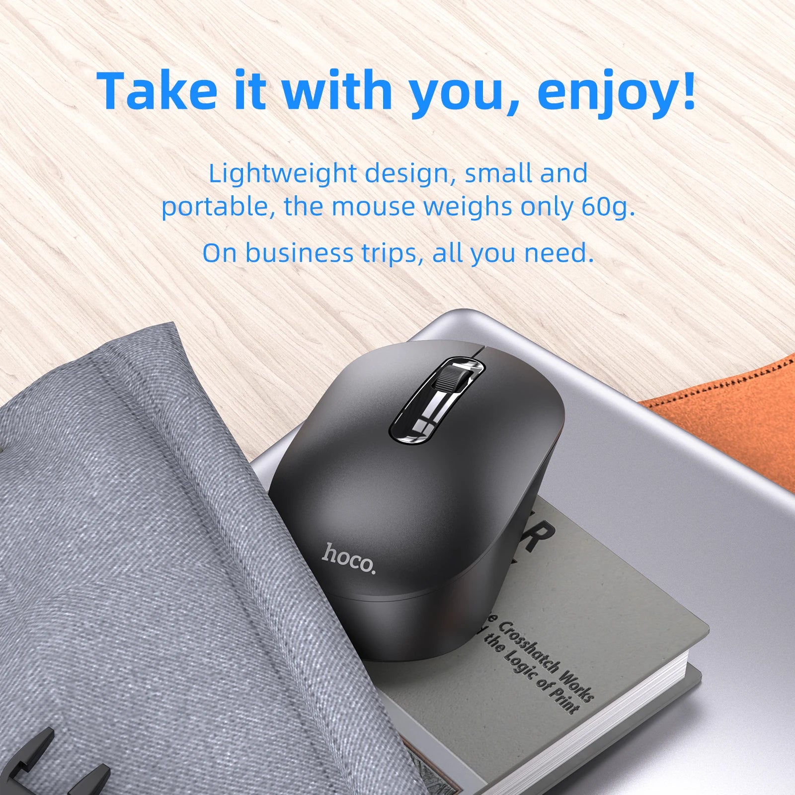 Hoco Portable Wireless Mouse 1200 DPI Silent Mouse For PC Computer/Laptop 2.4GHz Noiseless USB Wireless ABS Mice For Home Office