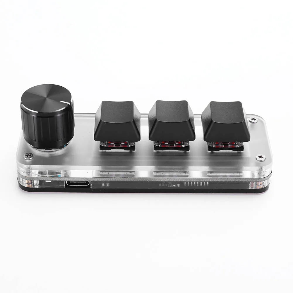 Programmable DIY Mechanical Keyboard Bluetooth/USB Wired RGB Custom Mini 3 Key 1 Knob Knob Macro Hotswap Keypa for Laptop