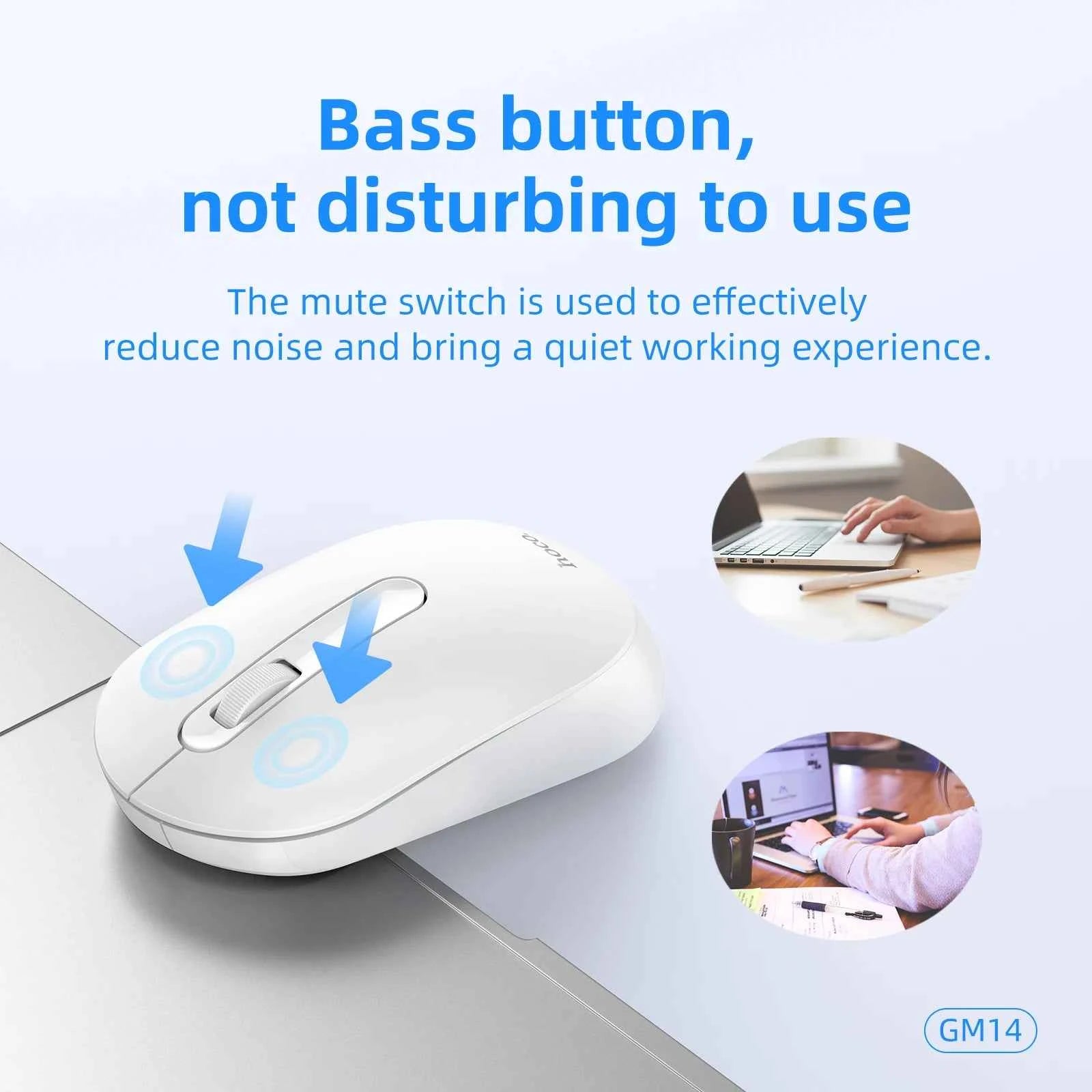 Hoco Portable Wireless Mouse 1200 DPI Silent Mouse For PC Computer/Laptop 2.4GHz Noiseless USB Wireless ABS Mice For Home Office