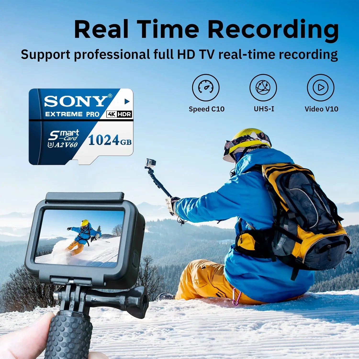 Sony microSDXC Memory Card – U3 V60 A2 High-Speed Storage (64GB–1TB)