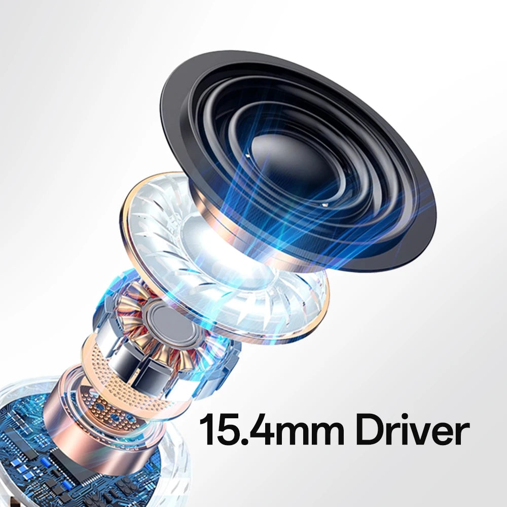 Bluetooth 6.0 Headset, Wireless Hands-Free Earpiece with ENC Dual Mic, Mute Button, Single-Ear Headphone for Trucker, Business