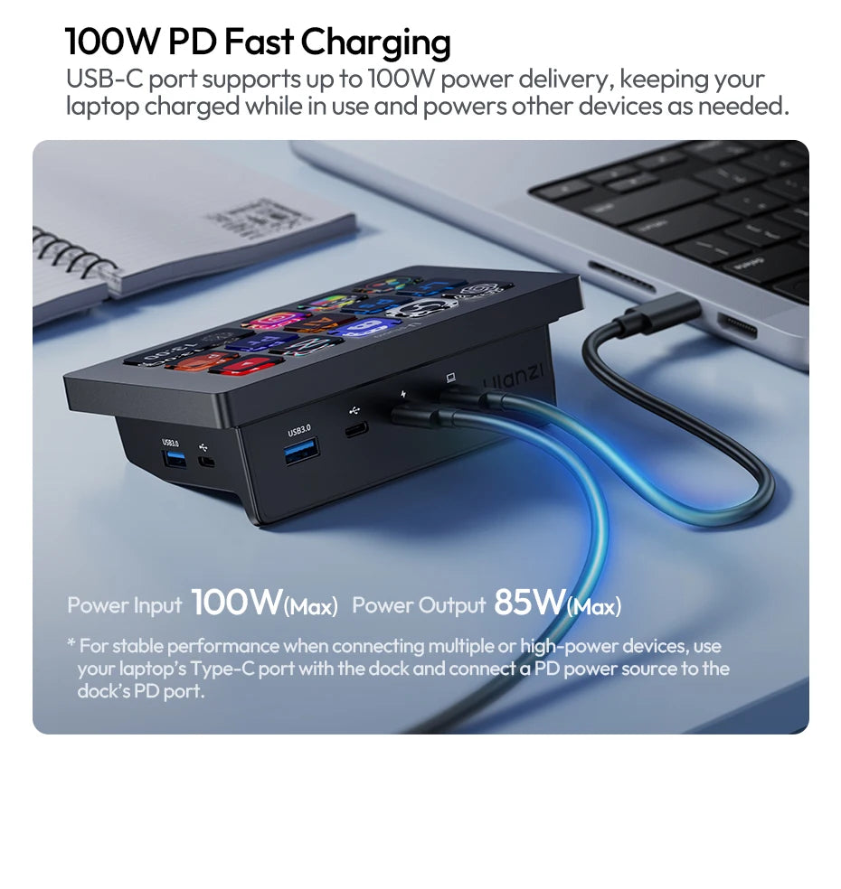 Ulanzi D200H Deck Dock AI-Powered Office Streaming Controller for Computer Fill Light for Intelligent Live broadcast Room