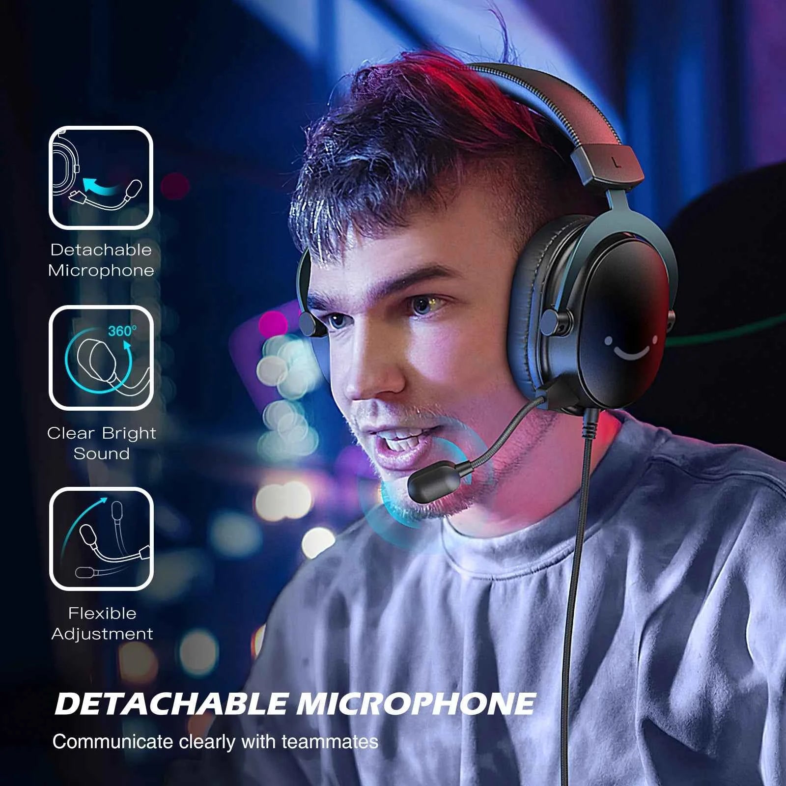 FIFINE Headset,3.5 mm jack & USB Headphone with 7.1 Surround Sound/volume control/Mute switch for PC/MAC/PS4/PS5 Mixer-H9