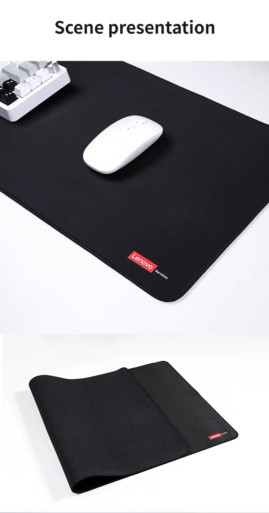 Lenovo E-Sports Gaming Extra-Thick Gaming Mouse Pad Portable Office Keyboard Desk Protector Computer Stain-Resistant Desk Pad