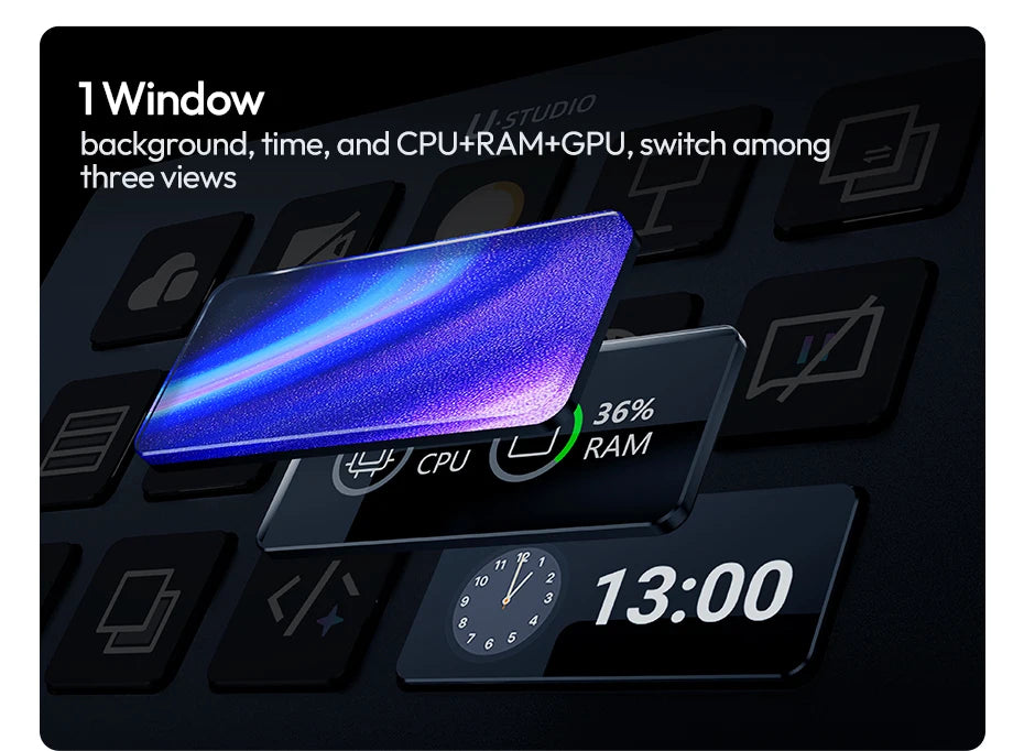 Ulanzi D200H Deck Dock AI-Powered Office Streaming Controller for Computer Fill Light for Intelligent Live broadcast Room