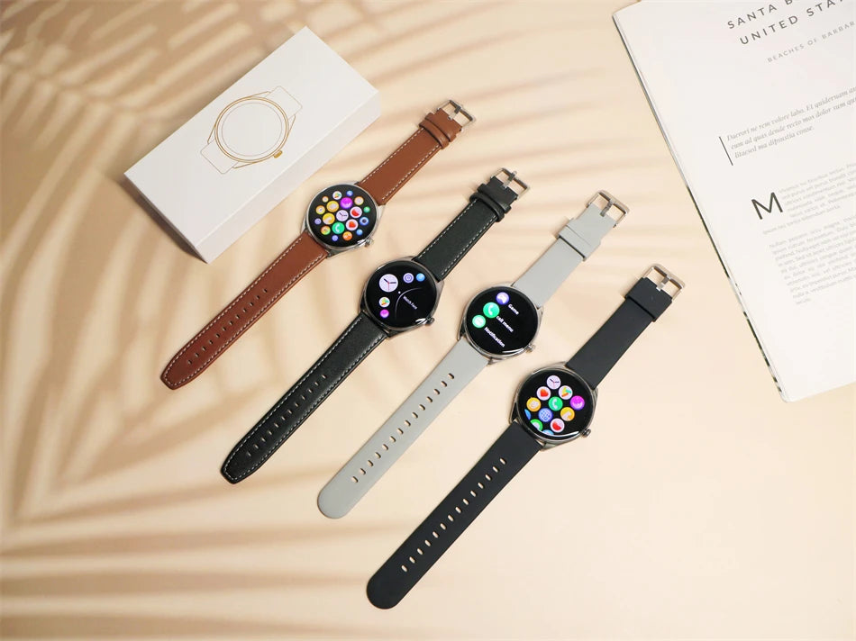 New Ultra Thin SmartWatch Men AMOLED 3D Screen Always Show Time Sports Fitness Waterproof Heart Rate Bluetooth Call Smartwatches