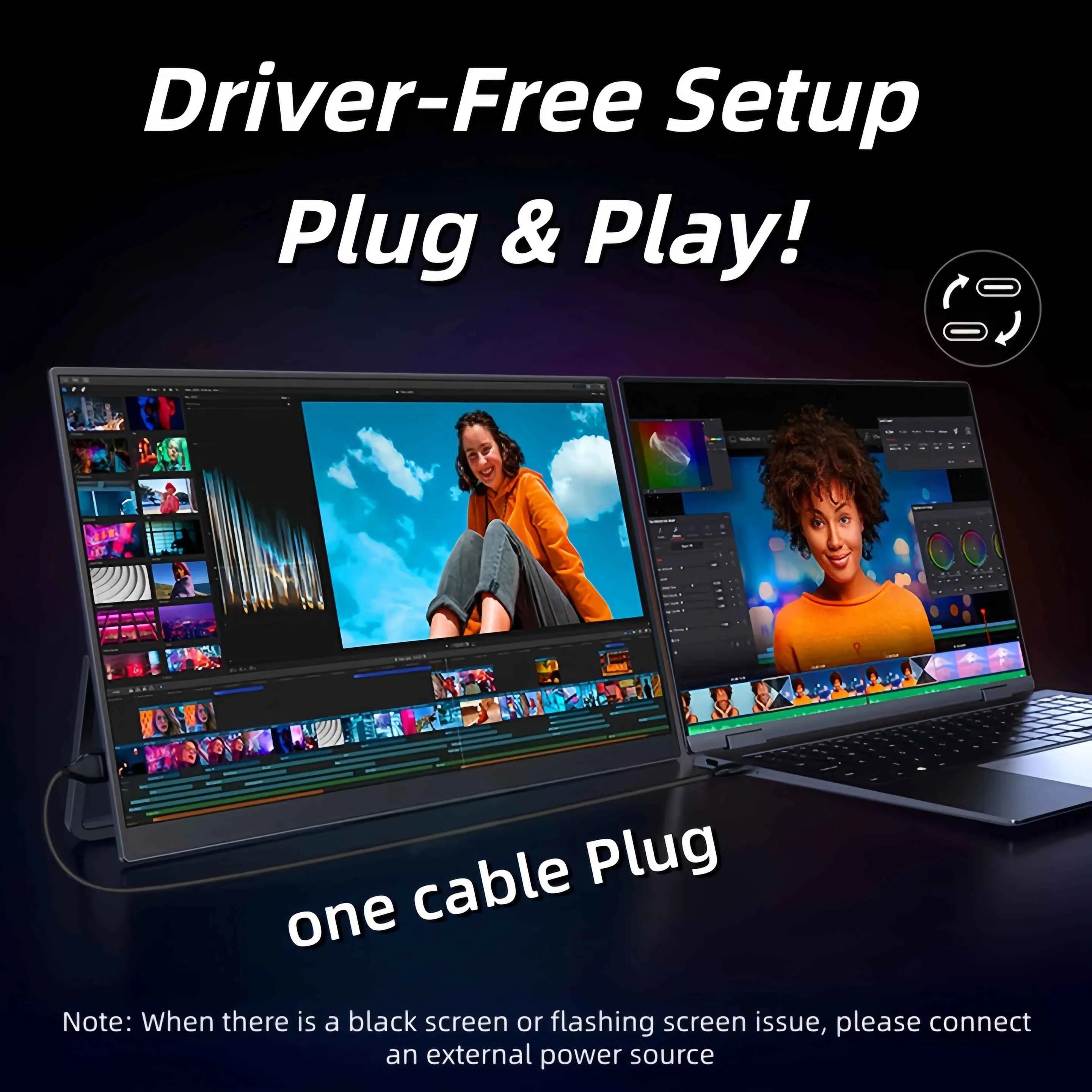 UPERFECT QLED 18.4 Portable Monitors Gaming Displays 4K 60Hz USB C HDMI For PS5/4 Switch Laptop PC Mac Xbox Second Extend Screen