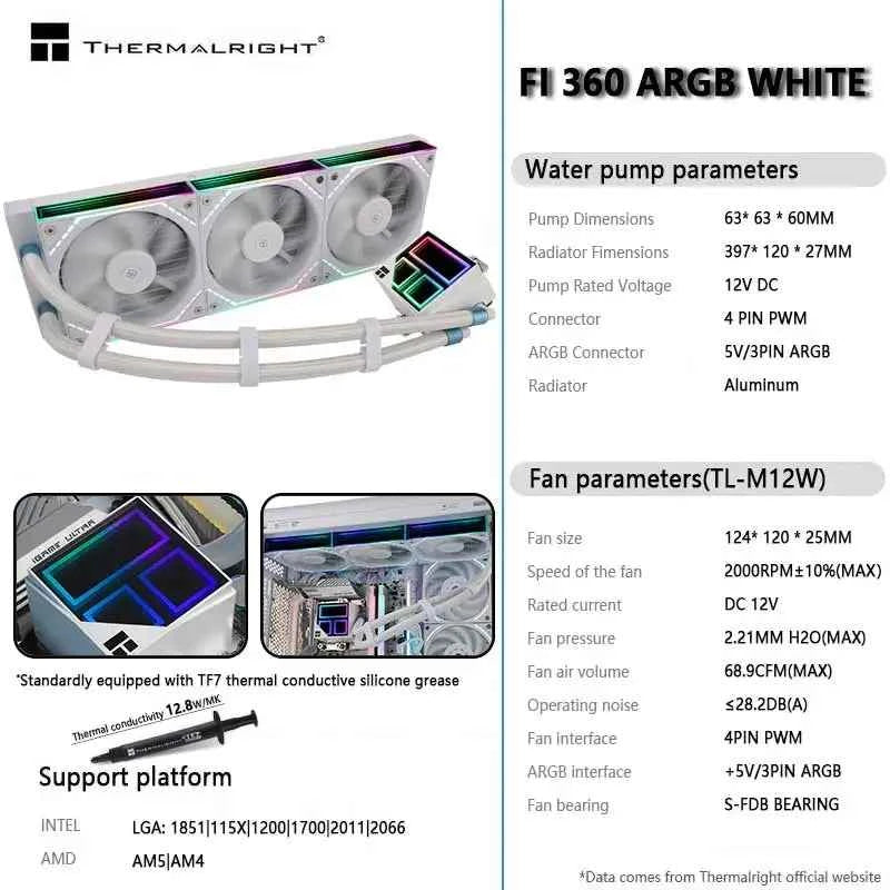 Thermalright FROZEN INFINITY 360 All-in-one water-cooling radiator, ARGB Divine Light synchronization