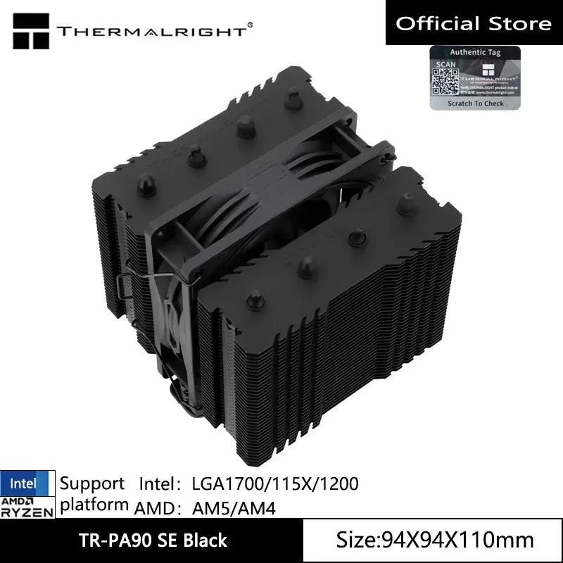 Thermalright TR-PA90 SE 4 HeatPipes CPU Cooler Air Cooling Radiator Dual Tower 4PIN PWM Fan Supports LGA1700/115X/1200/AM5/AM4
