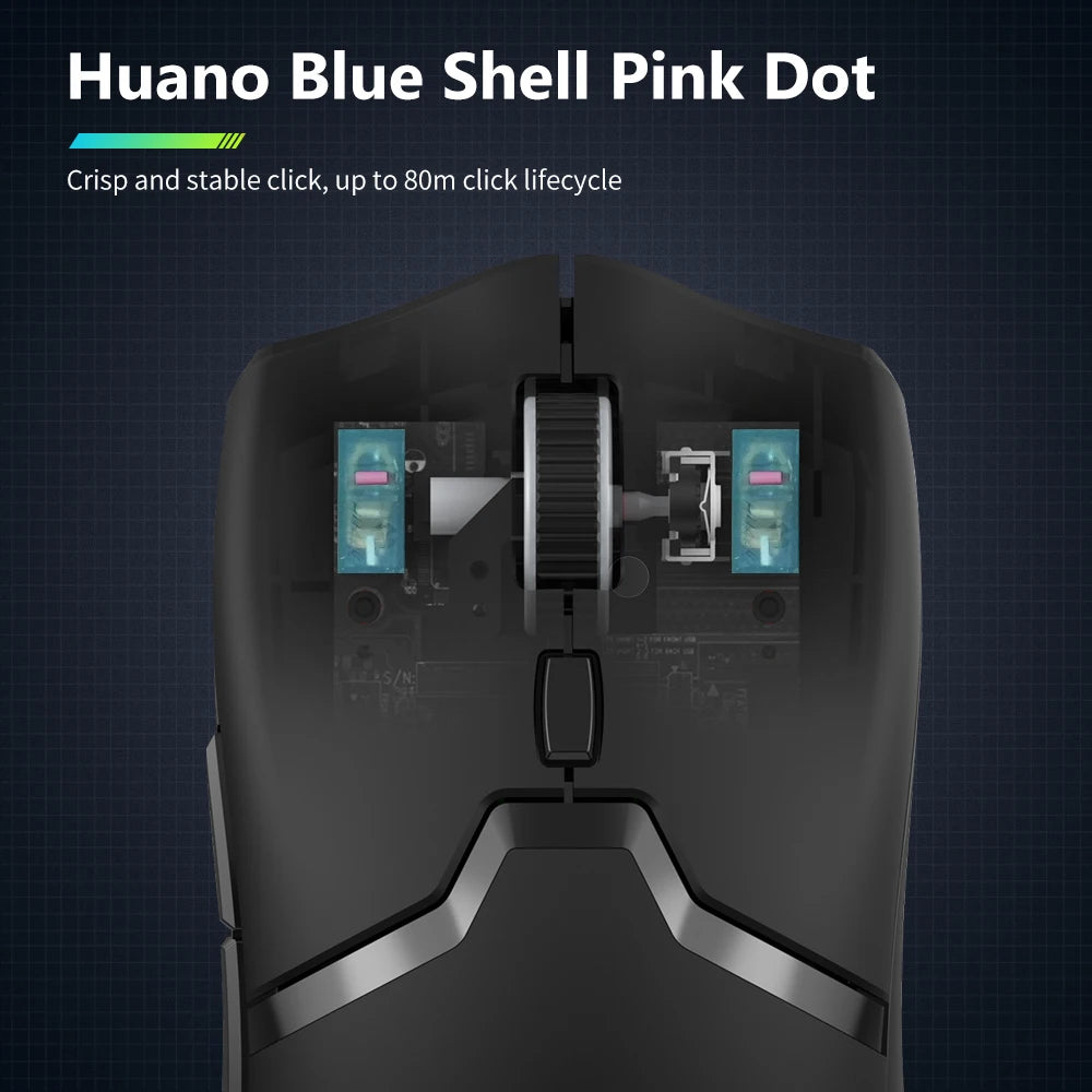 Delux M800PRO Gaming Mouse Wireless Tri-Mode Connection PAW3395 26000DPI 6 Programmable Buttons Macro Colorful Mice for PC Gamer