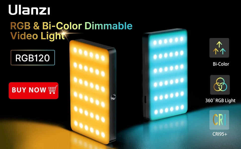 Ulanzi VL49 6W Mini Vlog LED Fill Light White 2000mAh 5500K Zoom Lighting Photographic Lighting Video Phone Selfie Fill Lamps