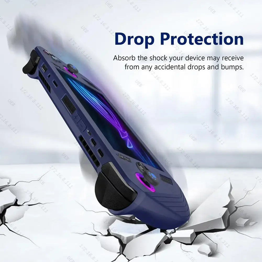 Silicone Protective Cover Shockproof Protector Sleeve Anti-Scratch with Lanyard Suitable For Asus ROG Ally X Gaming Console