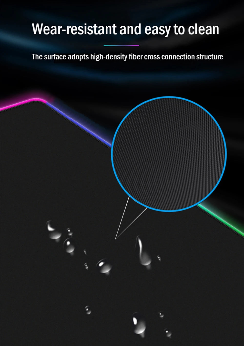 LED Lighting RGB Mouse Pad E-sports Game Keyboard Pad Table Mats Geometric Hexagons Pc Accessories Deskmat Mousepad Gamer Anime