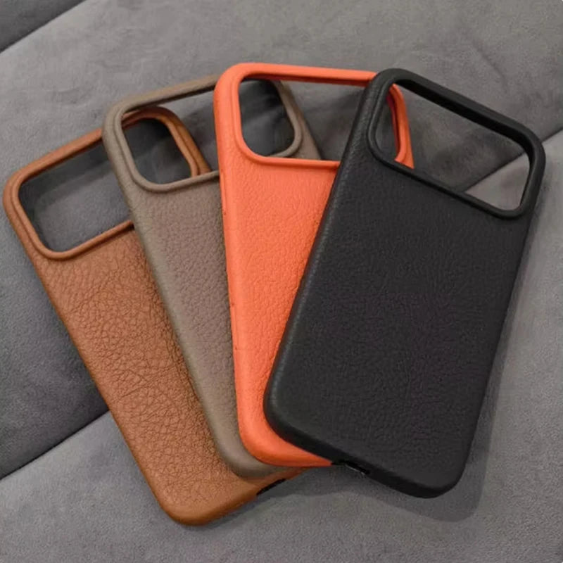 Luxury Leather Texture Phone Case for iPhone 17 pro Max/Air 16/15/14/13/12/11 plus pro Max - Shockproof Soft TPU Cover Shell