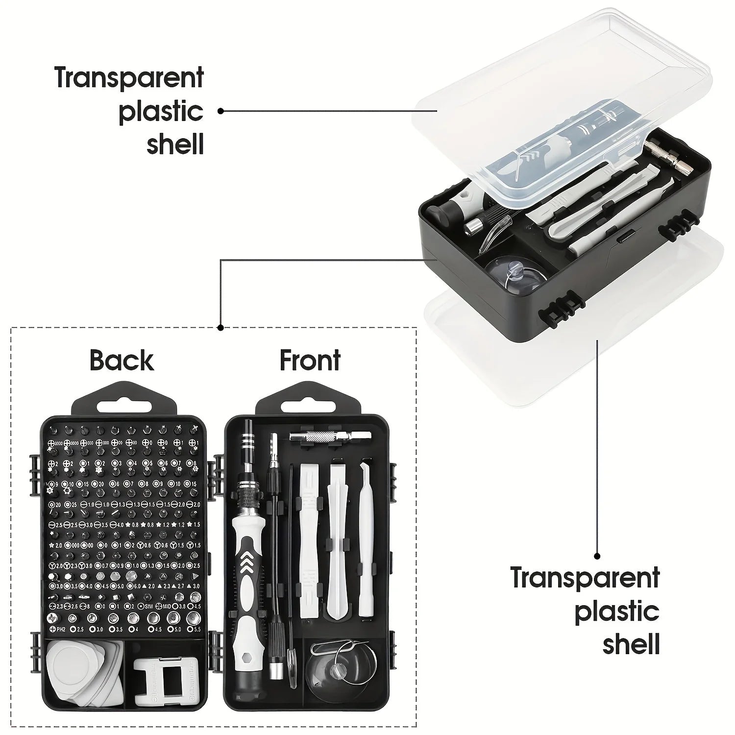 Upgraded 115 in 1 Screwdriver Set High Hardness Strong Magnetic Multifunctional Full Disassembly Tools with Special Shape Bits