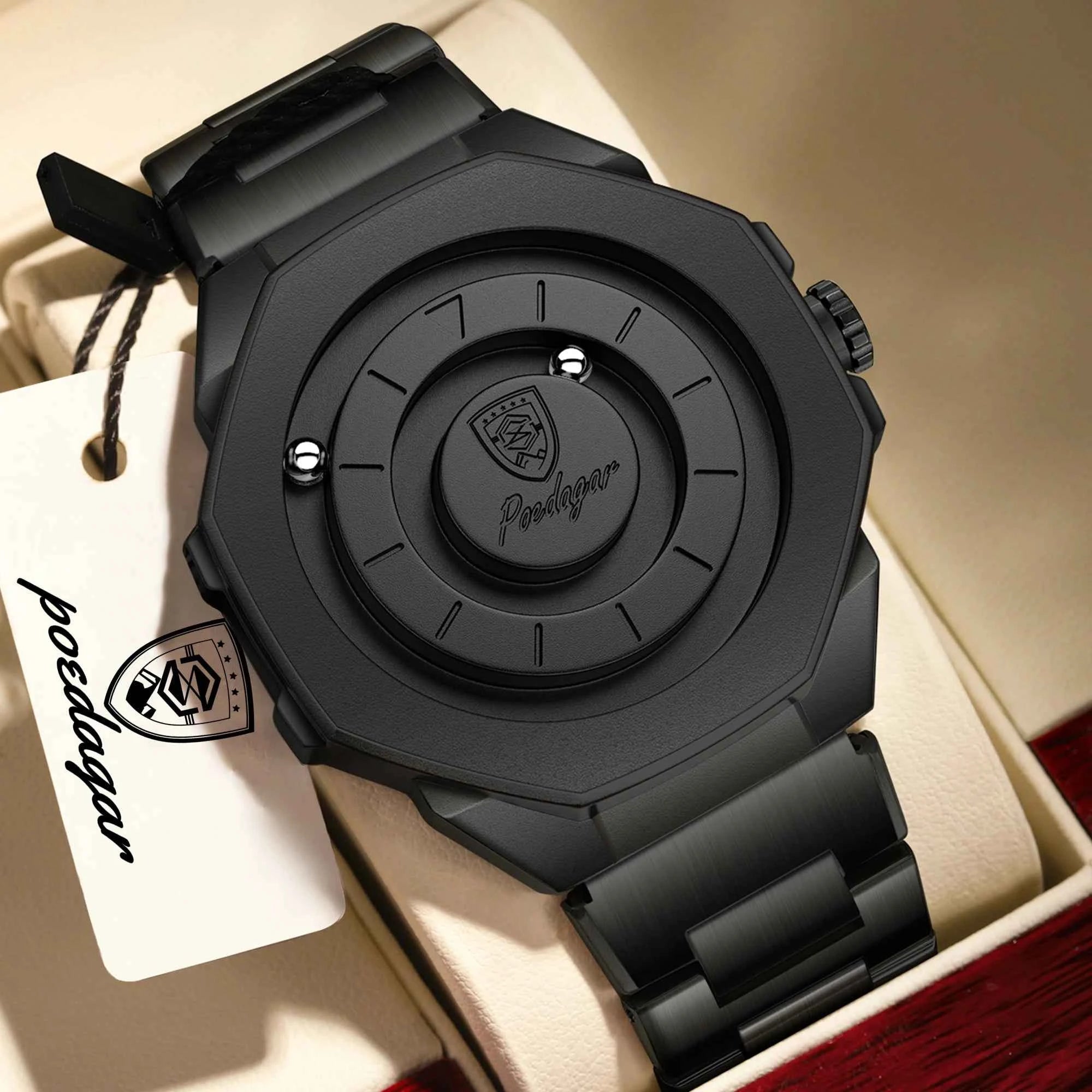 POEDAGAR High Quality Luxury Watch For Men Waterproof Fashion Man Wristwatch Business Stainless Steel Men's Quartz Watches Reloj