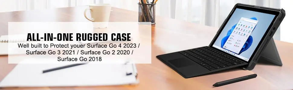 All-in-One Protective Cover Case For Microsoft Surface Pro 9 8 7 7plus 6 5 4 12.3'' Go 2 3 with Pen Holder Hand Strap