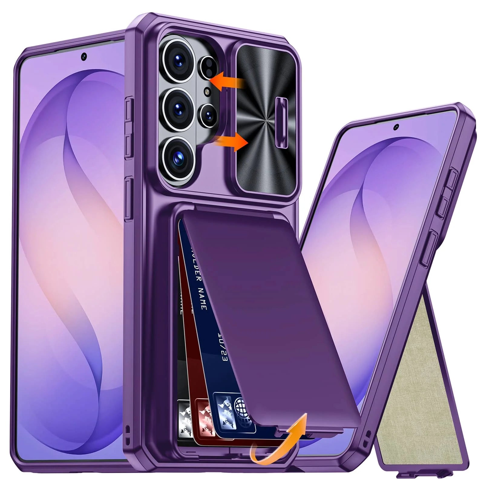 WEFOR for Samsung Galaxy S26 Ultra/S26 Plus/S26 Case Wallet, Built-in Card Holder (3-4 Cards) & Slide Camera Cover & Kickstand